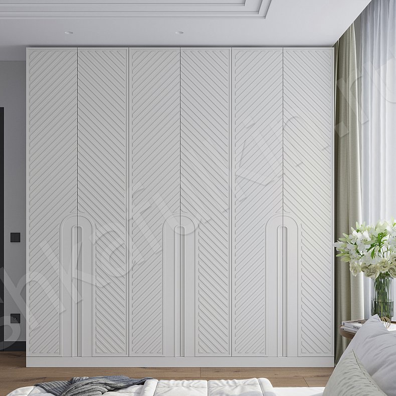 Изображение Шкаф Артек Белый Светлые Современный 6и створчатые Спальня Для белья Для вещей 1