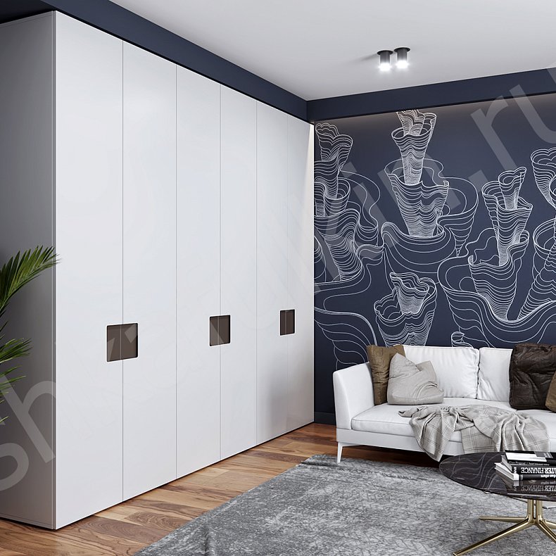 Изображение Шкаф Миллениум Светлые Белый Современный 6и створчатые Гостиная Для вещей 2