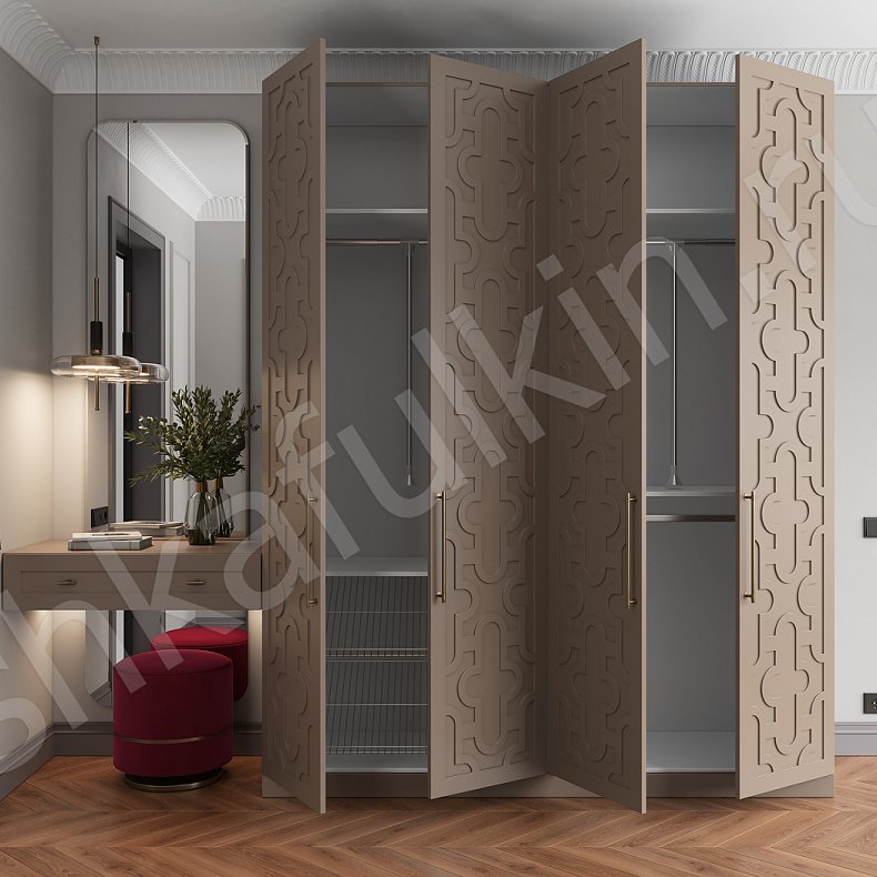 Изображение Прихожая Барби Цветной Коричневый Синий Светлые Современный 4х створчатые Прихожая Для вещей 8