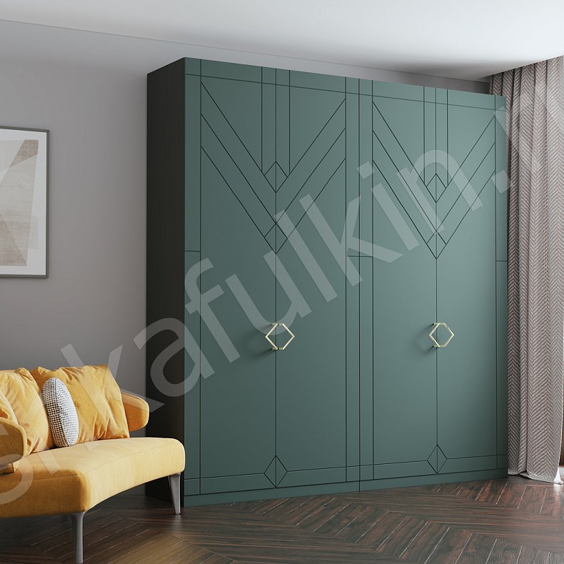 Шкаф Изольда Зеленый Светлые Современный 4х створчатые Гостиная Для вещей