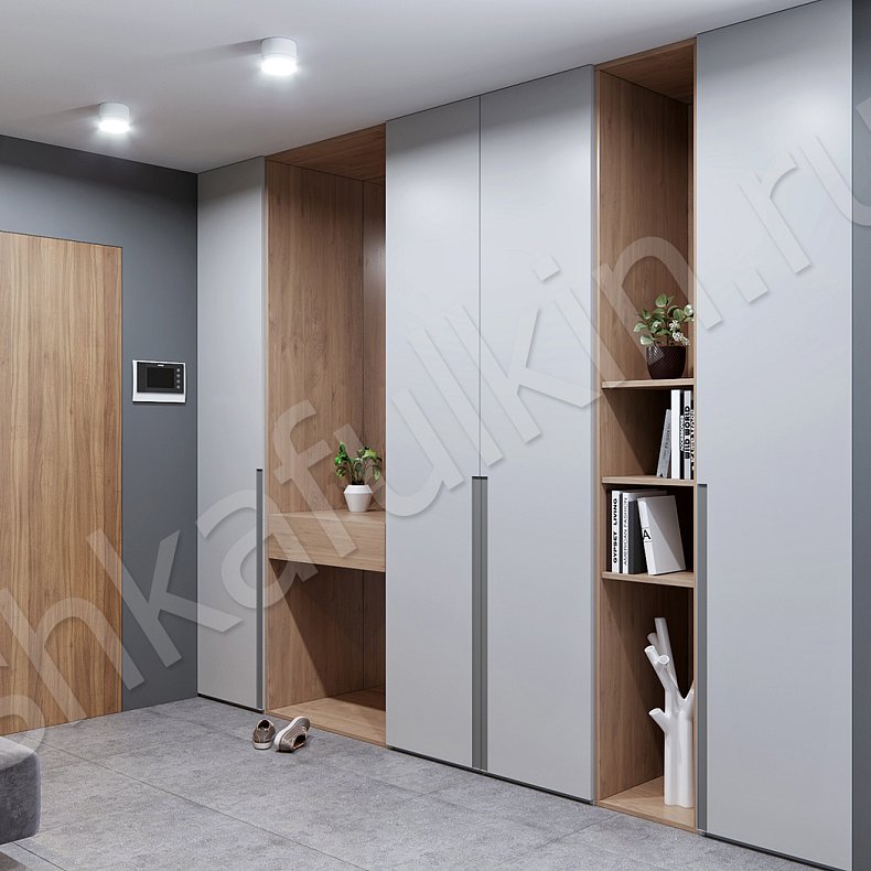 Изображение Прихожая Монти Белый Древесный Светлые Современный 4х створчатые Прихожая Для вещей 1