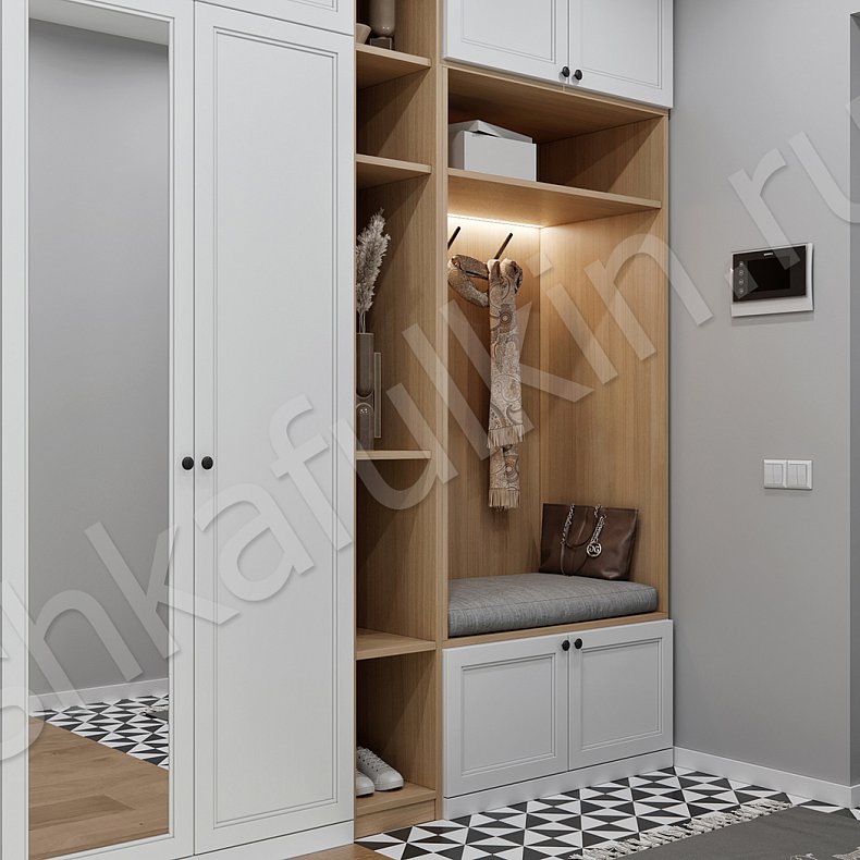 Изображение Прихожая Хюгге Белый Светлые Скандинавский 4х створчатые Прихожая Для вещей 2