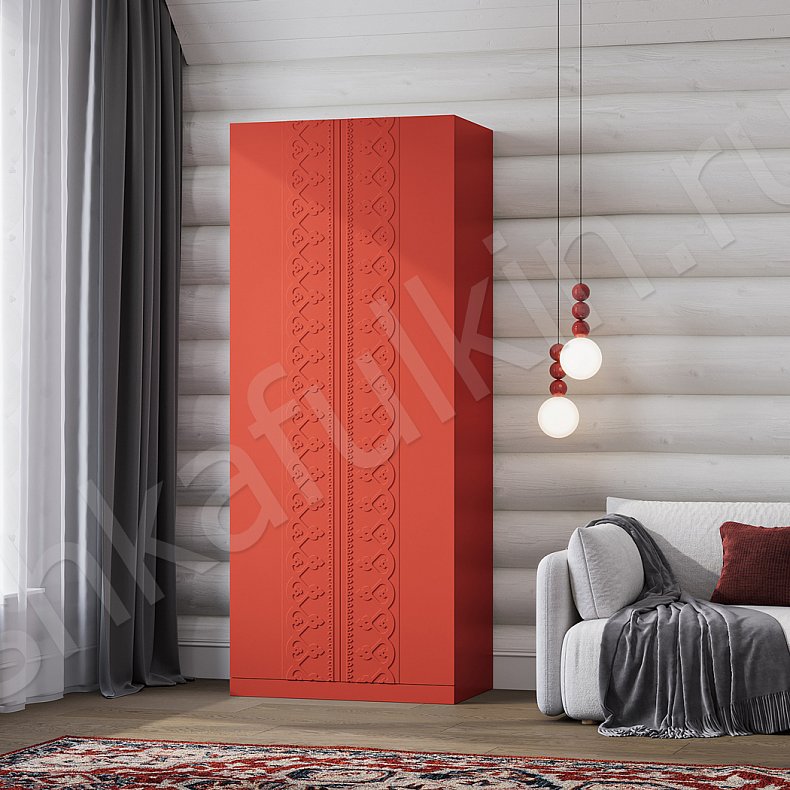 Шкаф Сияна Светлые Красный Цветной Этнический 2х створчатые Гостиная Для вещей Для белья