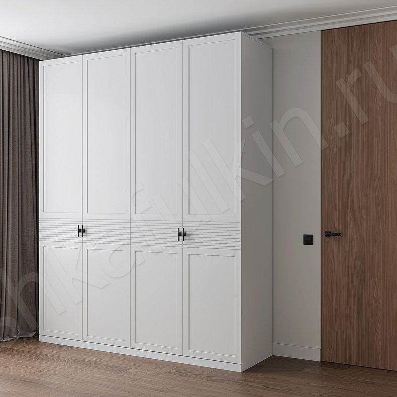 Шкаф Этнос Светлые Синий Белый Скандинавский 4х створчатые Гостиная Для вещей Для белья