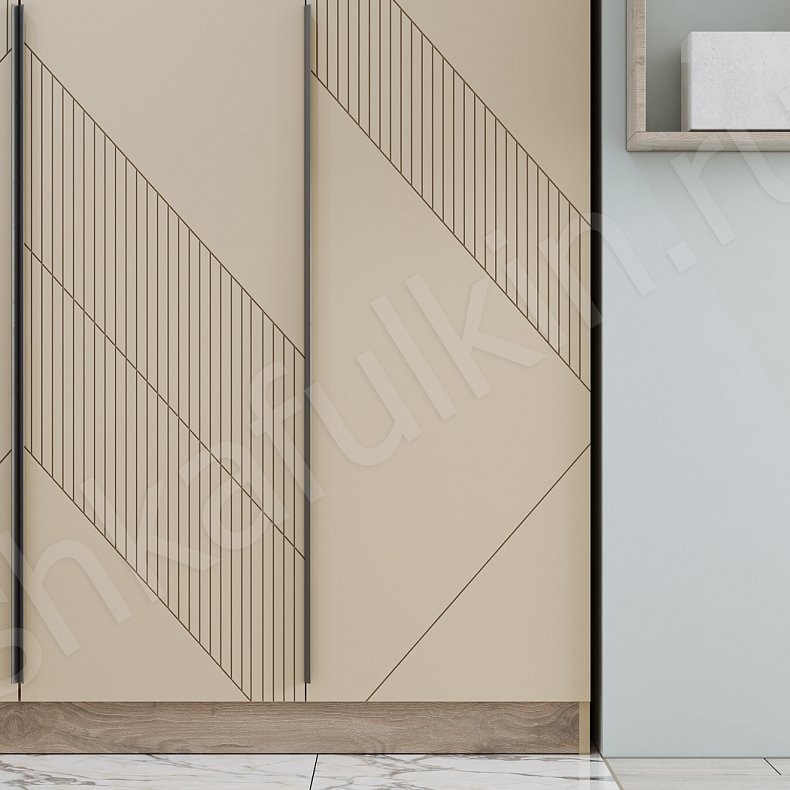 Прихожая Неонелли Цветной Коричневый Светлые Современный 3х створчатые Прихожая Для вещей 6