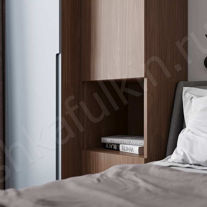 Изображение Гарнитур Джанкой Темные Серый Минимализм 2х створчатые Спальня Для книг Для декора Для вещей 7