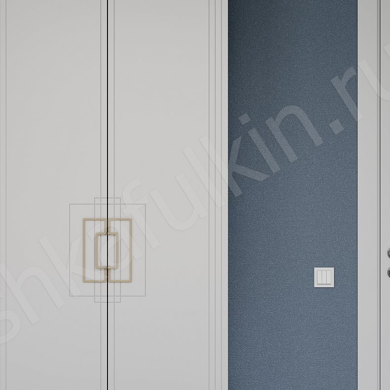 Шкаф  белый 2 двери Метрополитан Белый Минимализм 2х створчатые Спальня Для вещей 6