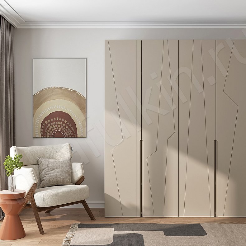 Изображение Шкаф Ласпи Светлые Модерн 4х створчатые Гостиная Для вещей 1