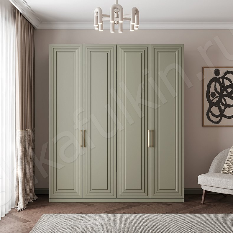 Шкаф Регби Светлые Модерн 4х створчатые Гостиная Для вещей 2