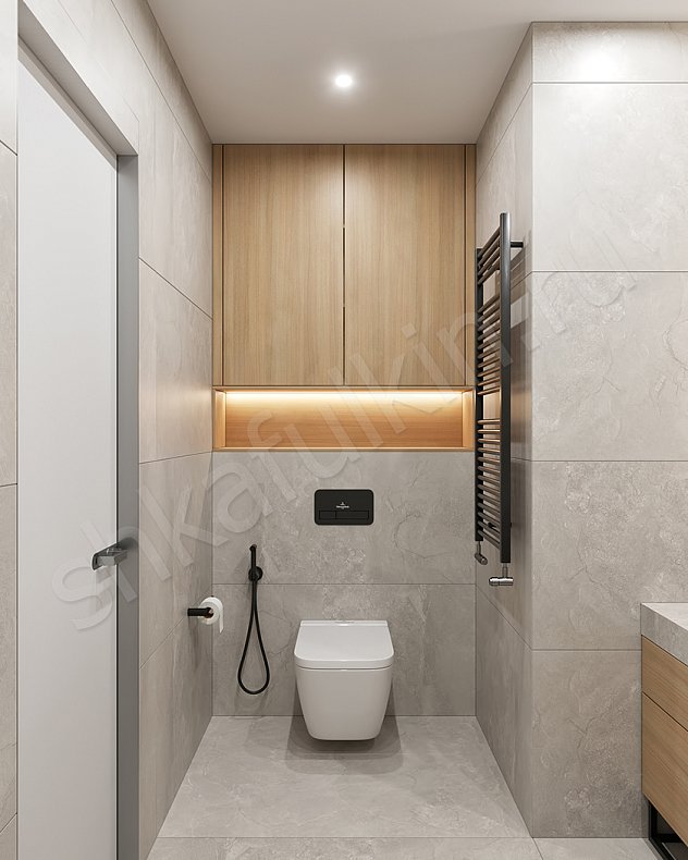 Мебель в санузел Ролан Светлые Древесный Современный 2х створчатые  Для вещей 1