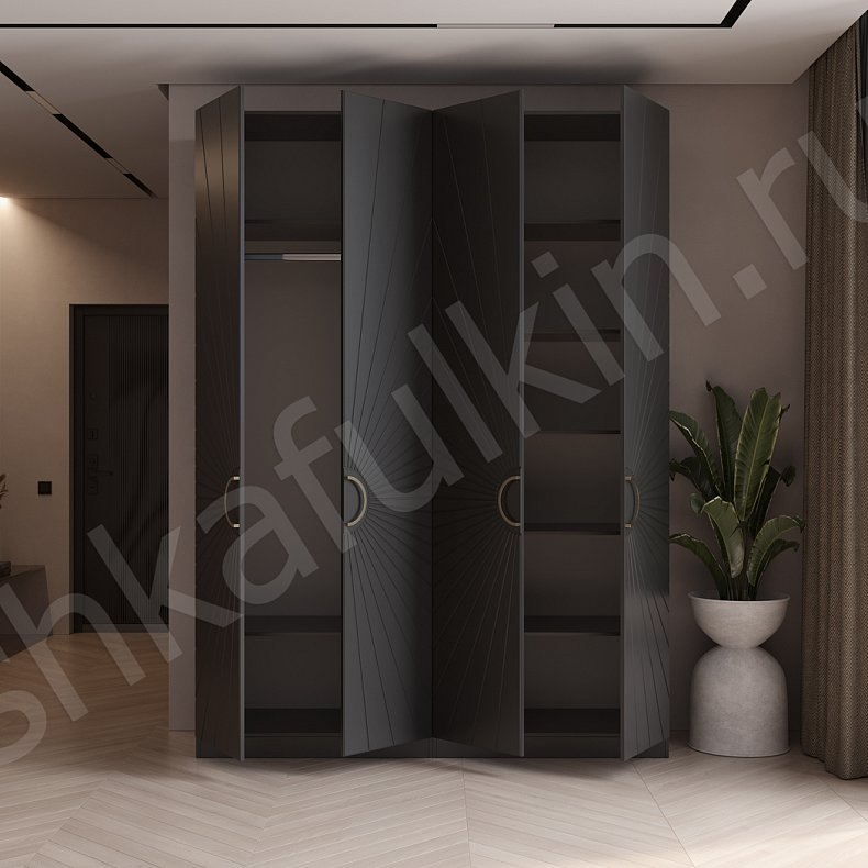 Изображение Шкаф Санима Белый Черный Светлые Темные Минимализм 4х створчатые Гостиная Для вещей 3