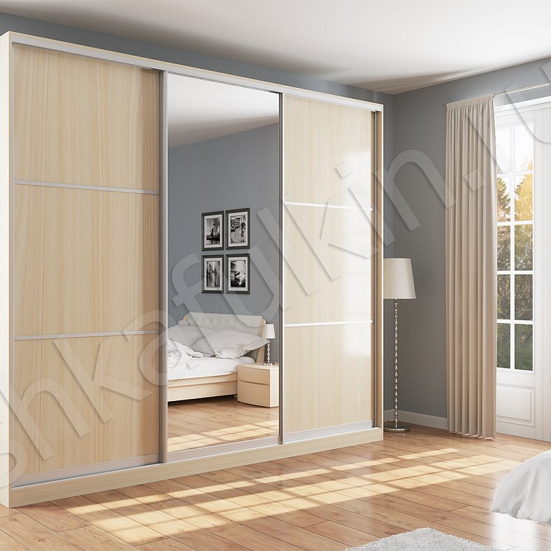 Шкаф-купе Скандинавия Светлые Древесный Скандинавский 3х створчатые Спальня Для вещей
