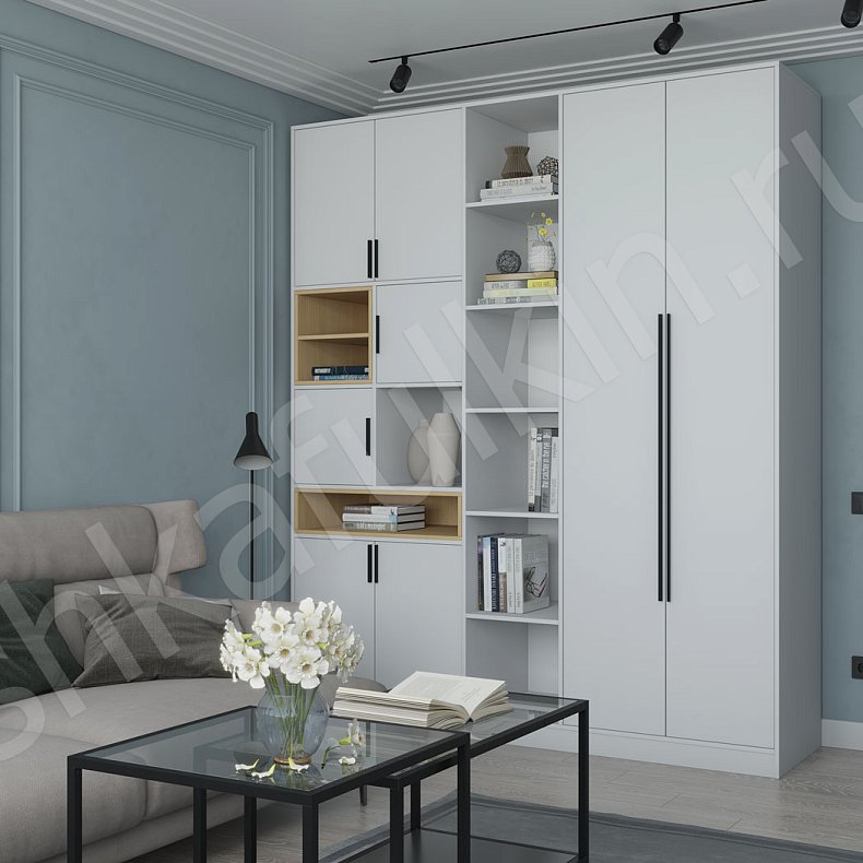 Шкаф Бесто Светлые Белый Древесный Коричневый Серый Темные Скандинавский 2х створчатые Гостиная Для книг Для декора Для посуды Для вещей