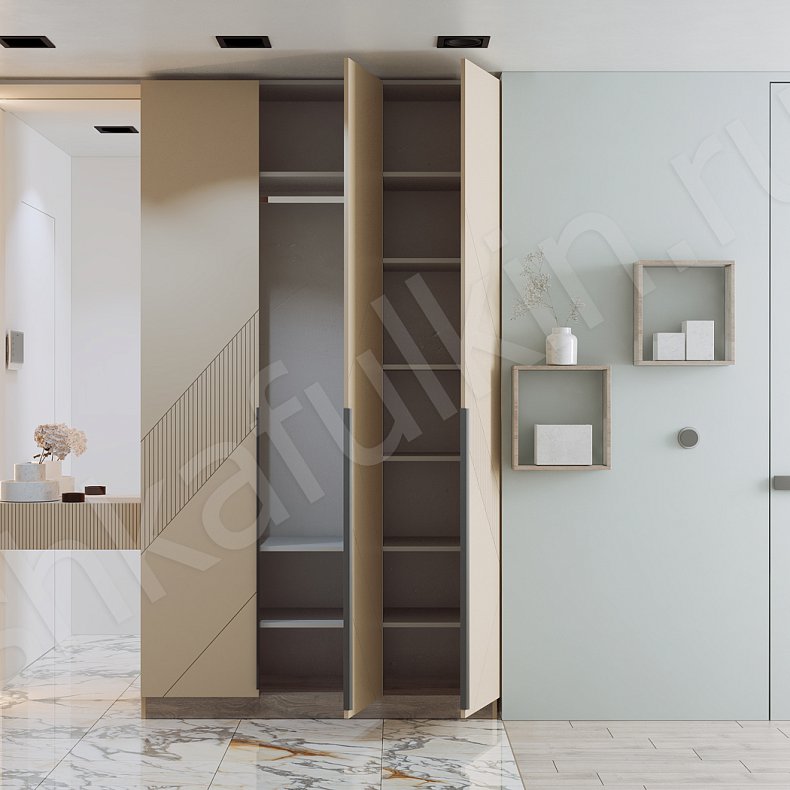 Прихожая Неонелли Цветной Коричневый Светлые Современный 3х створчатые Прихожая Для вещей 8