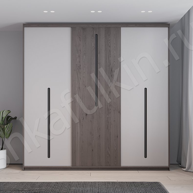 Изображение Шкаф-купе Парадигма Светлые Древесный Белый Минимализм 3х створчатые Гостиная Для вещей 1