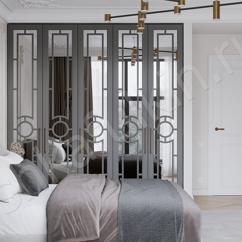 Изображение Шкаф Франсуа Светлые Серый Неоклассика 5и створчатые Спальня Для вещей 1