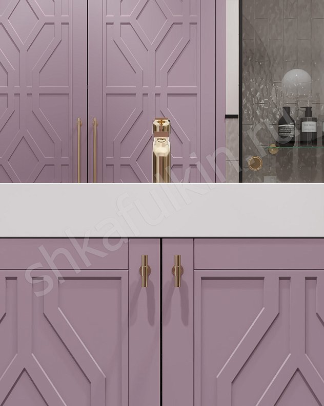 Изображение Мебель в ванную Ореанда Светлые Розовый Цветной Неоклассика Для вещей 4