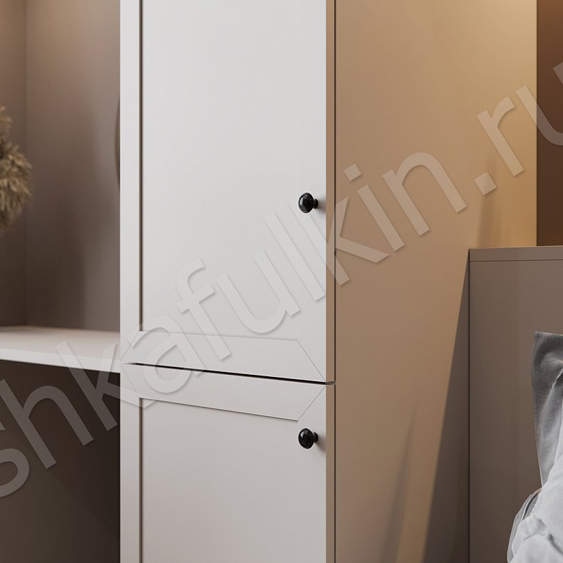 Гарнитур Глэдис Белый Коричневый Светлые Современный 4х створчатые Спальня Для белья Для книг Для декора Для вещей 10