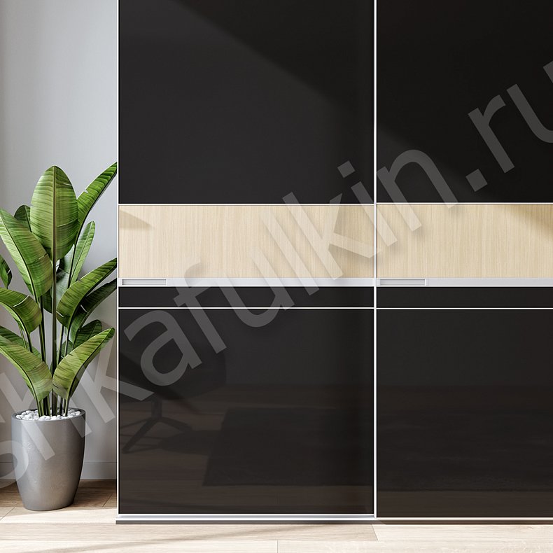 Изображение Шкаф-купе Кардинал Черный Хай-тек 3х створчатые Гостиная Для вещей 3