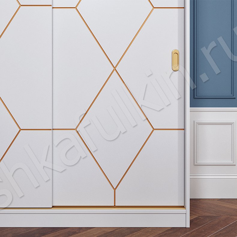 Корпусный шкаф-купе Рональд Золото Классика 2х створчатые Гостиная Для вещей 3