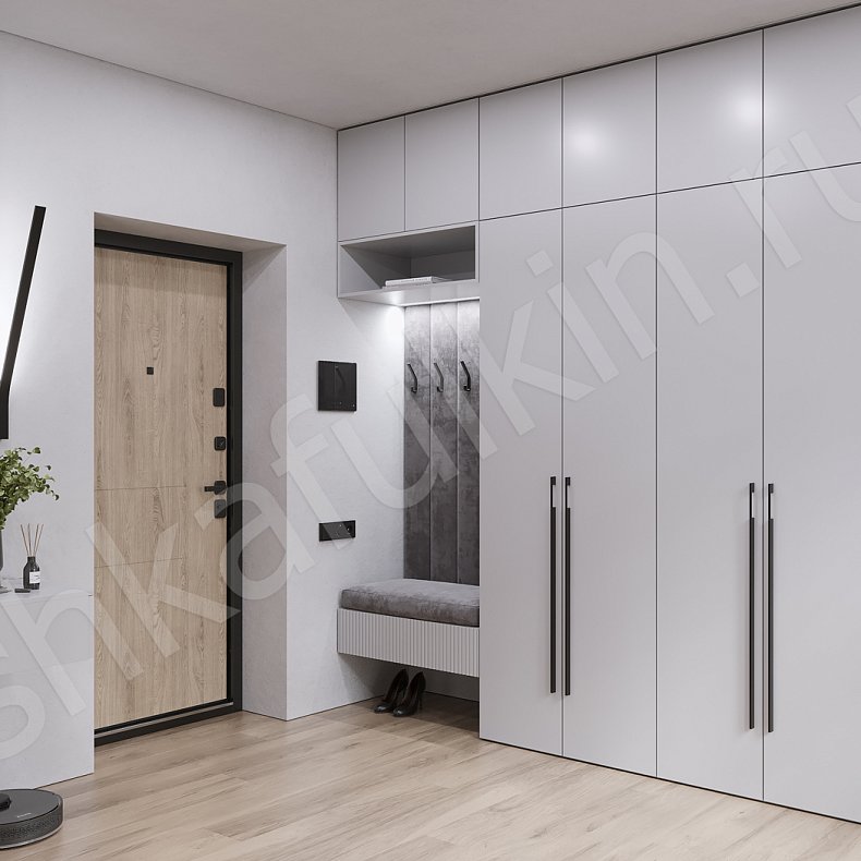 Прихожая Ситтер Серый Светлые Минимализм 4х створчатые Прихожая Для вещей