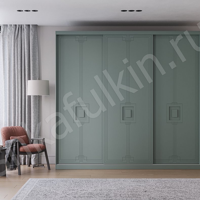 Шкаф-купе Метрополитан  Неоклассика 3х створчатые Гостиная Для вещей 2