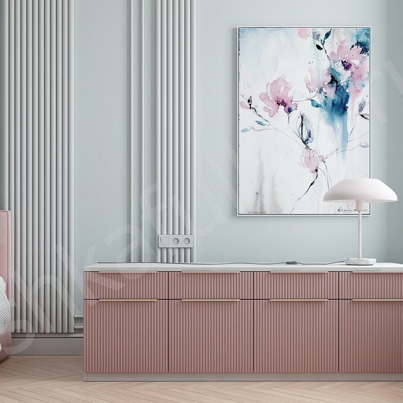 Изображение Детская Пинклайн Белый Розовый Модерн 3х створчатые Детская Для книг Для вещей 1