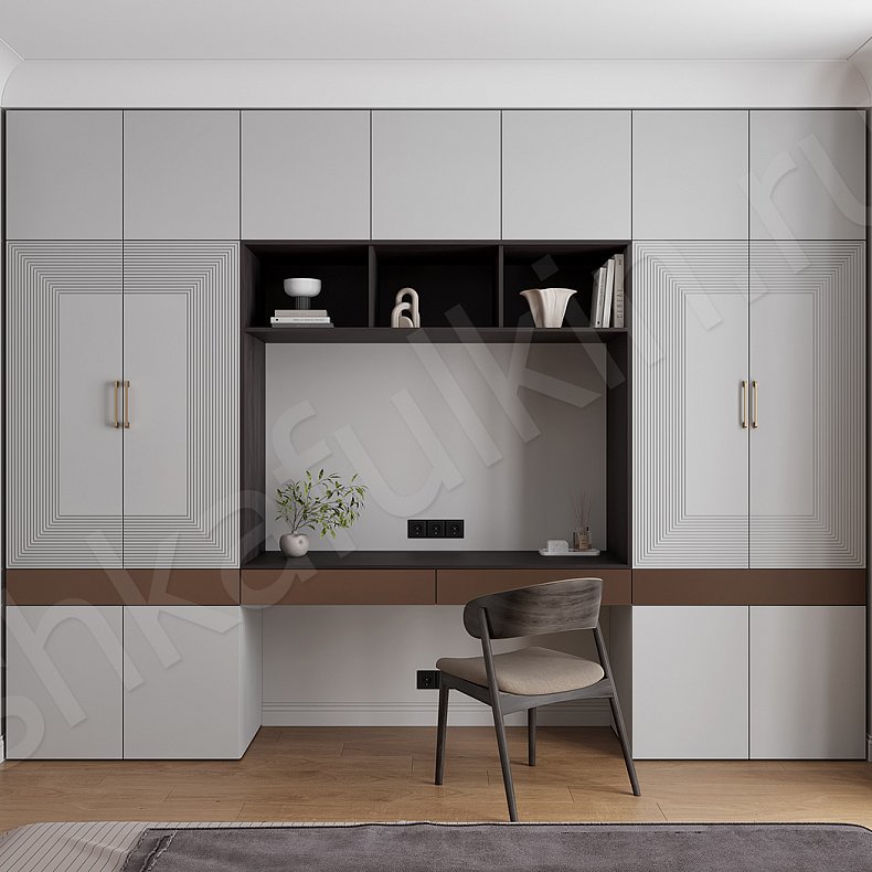 Изображение Гарнитур Дарвин Серый Модерн 4х створчатые Спальня Для книг Для вещей 1