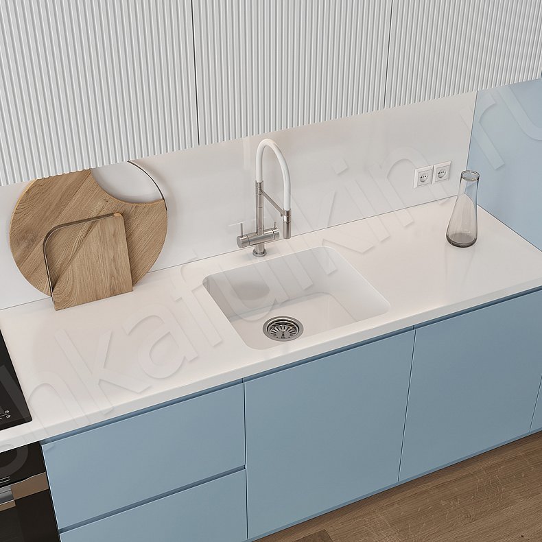 Кухня Шондер Светлые Синий Цветной Белый Современный   Для посуды 3