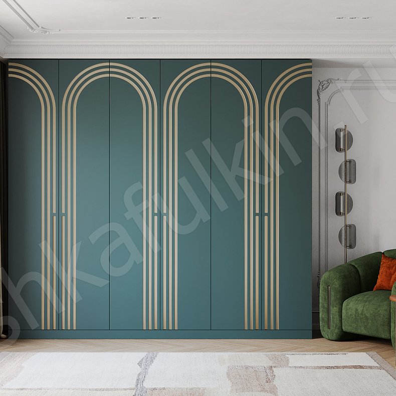 Шкаф Пальмира Темные Современный 4х створчатые Спальня Для вещей 1