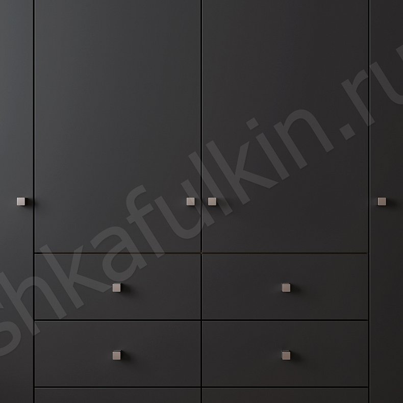 Изображение Шкаф Джерри Темные Светлые Коричневый Черный Белый Скандинавский 4х створчатые Гостиная Для вещей Для белья 12