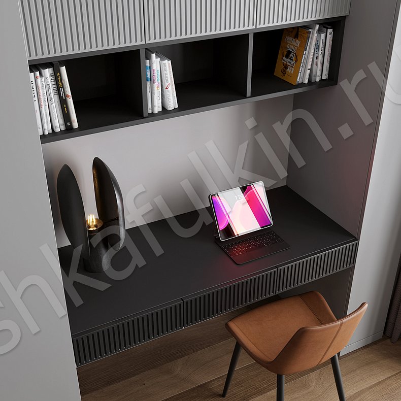 Изображение Гарнитур Жанель Светлые Серый Минимализм 6и створчатые Спальня Для белья Для книг Для вещей 8