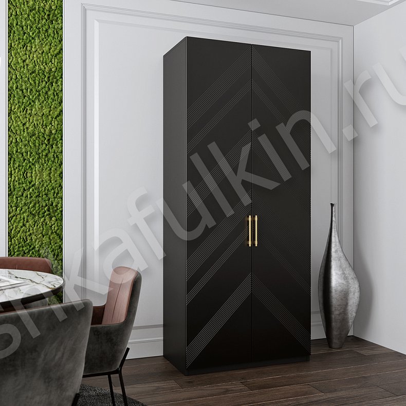 Изображение Корпусный шкаф Кельвин Белый Черный Светлые Темные Модерн 4х створчатые Гостиная Для вещей 1