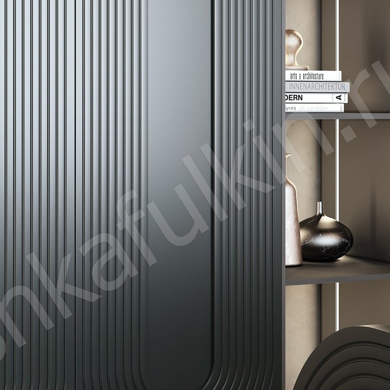 Гарнитур Дзен Черный Темные Современный 4х створчатые Спальня Для белья Для декора Для вещей 9