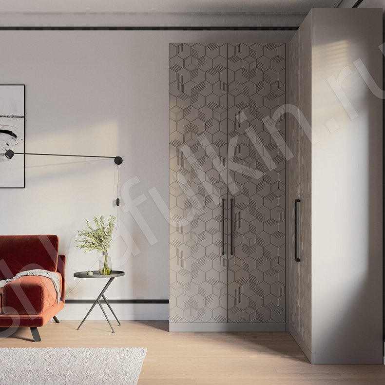 Угловой шкаф Токио Серый Современный 4х створчатые Гостиная Для вещей 1