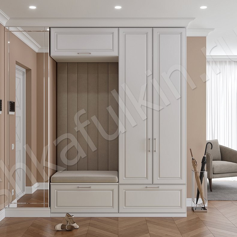 Прихожая Алиана Белый Светлые Классика 2х створчатые Прихожая Для вещей 1