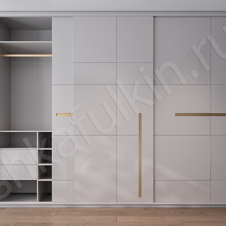 Шкаф-купе Авогадро Белый Золото Современный 3х створчатые Спальня Для вещей 4