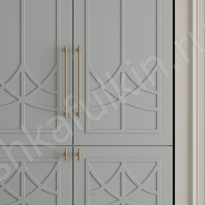 Прихожая Стефани Цветной Серый Светлые Золото Неоклассика 4х створчатые Прихожая Для вещей 9