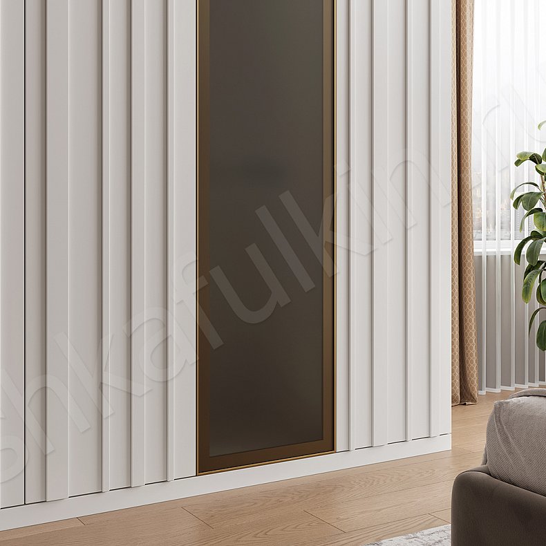 Встроенный шкаф Луиджи Светлые Белый Современный 4х створчатые Спальня Для вещей Для белья 2