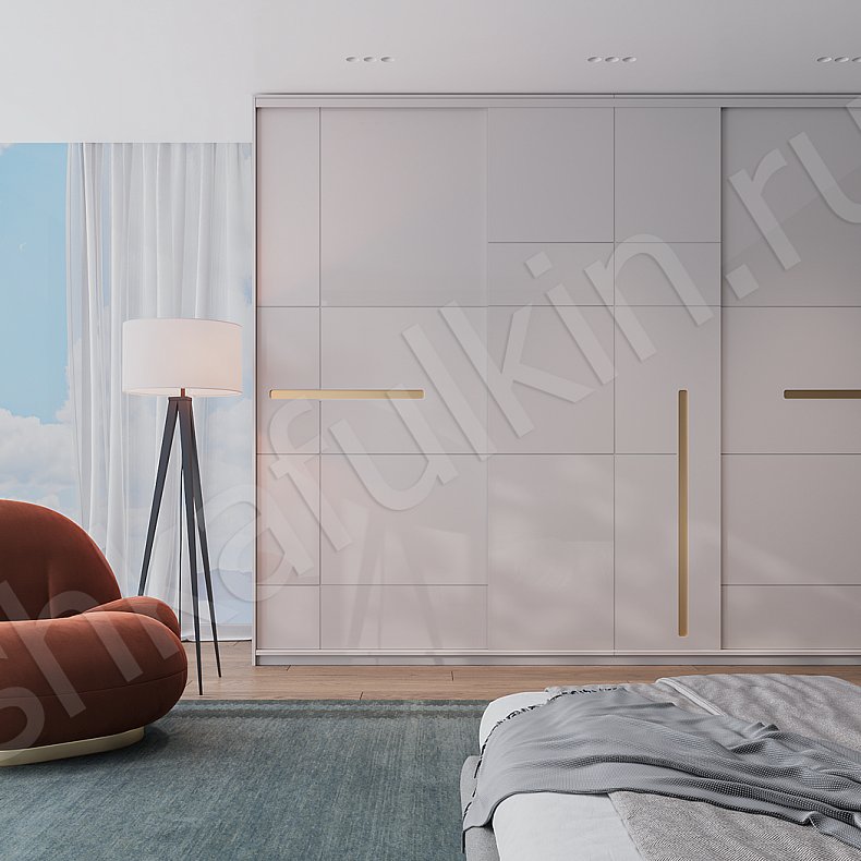 Шкаф-купе Авогадро Белый Золото Современный 3х створчатые Спальня Для вещей 1
