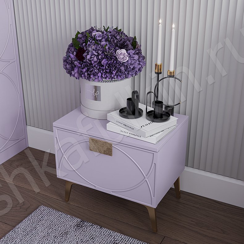 Гарнитур Арива Белый Розовый Светлые Неоклассика 4х створчатые Спальня Для белья 10