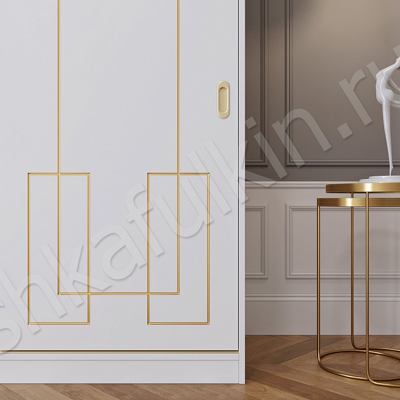 Корпусный шкаф-купе Маренго Золото Модерн 2х створчатые Гостиная Для вещей 6