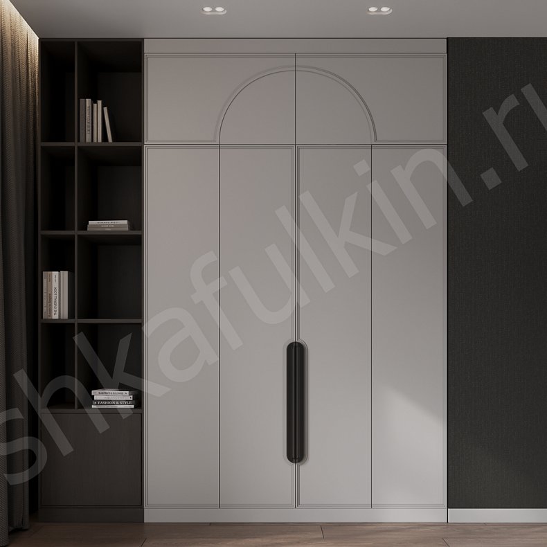 Шкаф Харитон Серый Современный 4х створчатые Спальня Для вещей Для книг 1