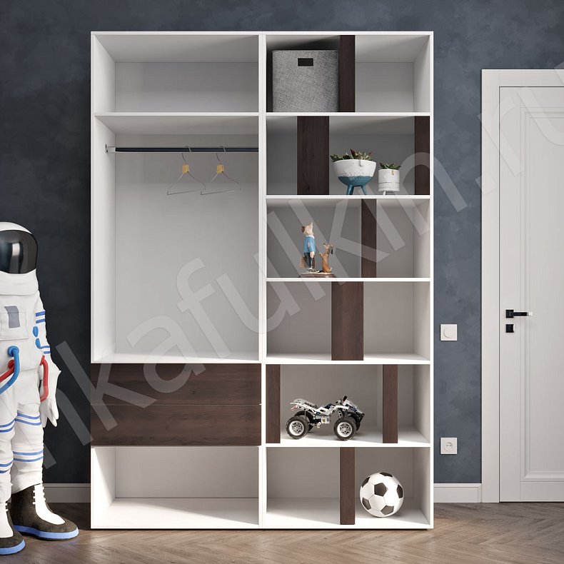 Изображение Шкаф Толли Темные Светлые Серый Древесный Черный Белый Скандинавский 2х створчатые Детская Для вещей Для декора Для книг Для белья 10