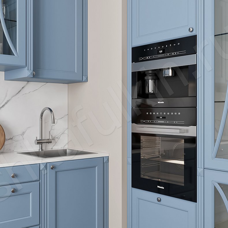 Изображение Кухня Люсия Цветной Серый Синий Светлые Неоклассика Для декора Для посуды 8