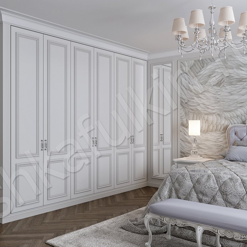 Изображение Шкаф Антуанетта Белый Светлые Классика 6и створчатые Спальня Для вещей 3