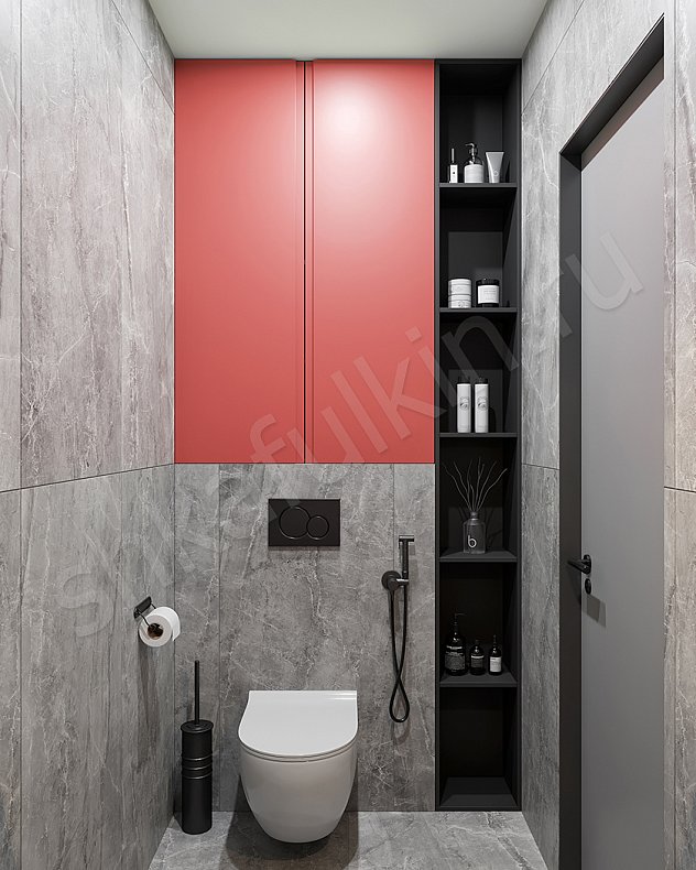 Мебель в ванную Маракас Светлые Красный Цветной Современный    1