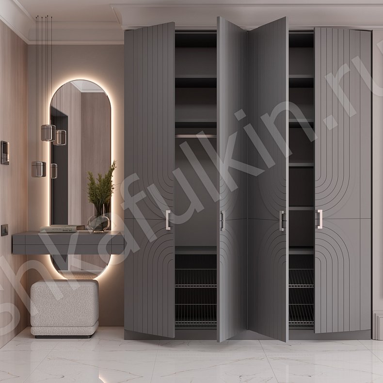 Изображение Прихожая Манчестер Серый Светлые Неоклассика 4х створчатые Прихожая Для вещей 1