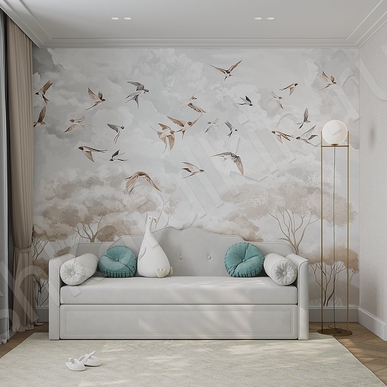 Изображение Детская Ариэль Розовый Светлые Неоклассика 4х створчатые Детская Для книг Для вещей 7