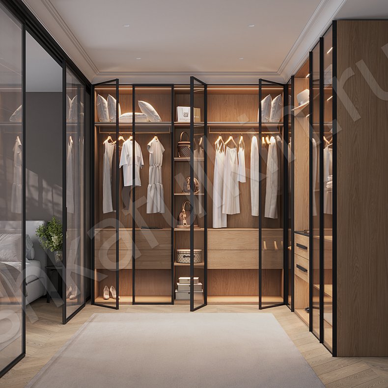 Гардеробная Перетти Древесный Современный  Гардеробная Для вещей Для белья 3